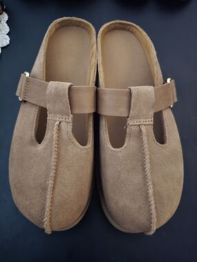 UGG Women's Suede Slip-On Mules in Chestnut Brown